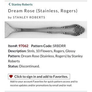 Set Of 3 Stanley Roberts Dream Rose Stainless Steel Tablespoons Floral Pattern G